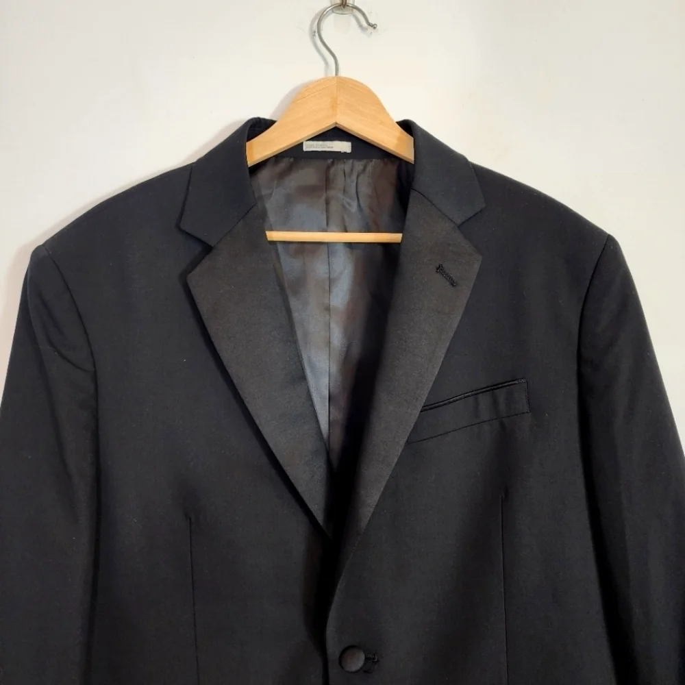 NWT Nordstrom's Rack Trim Fit Stretch Tuxedo Jacket Suit Blazer Black Size 42S